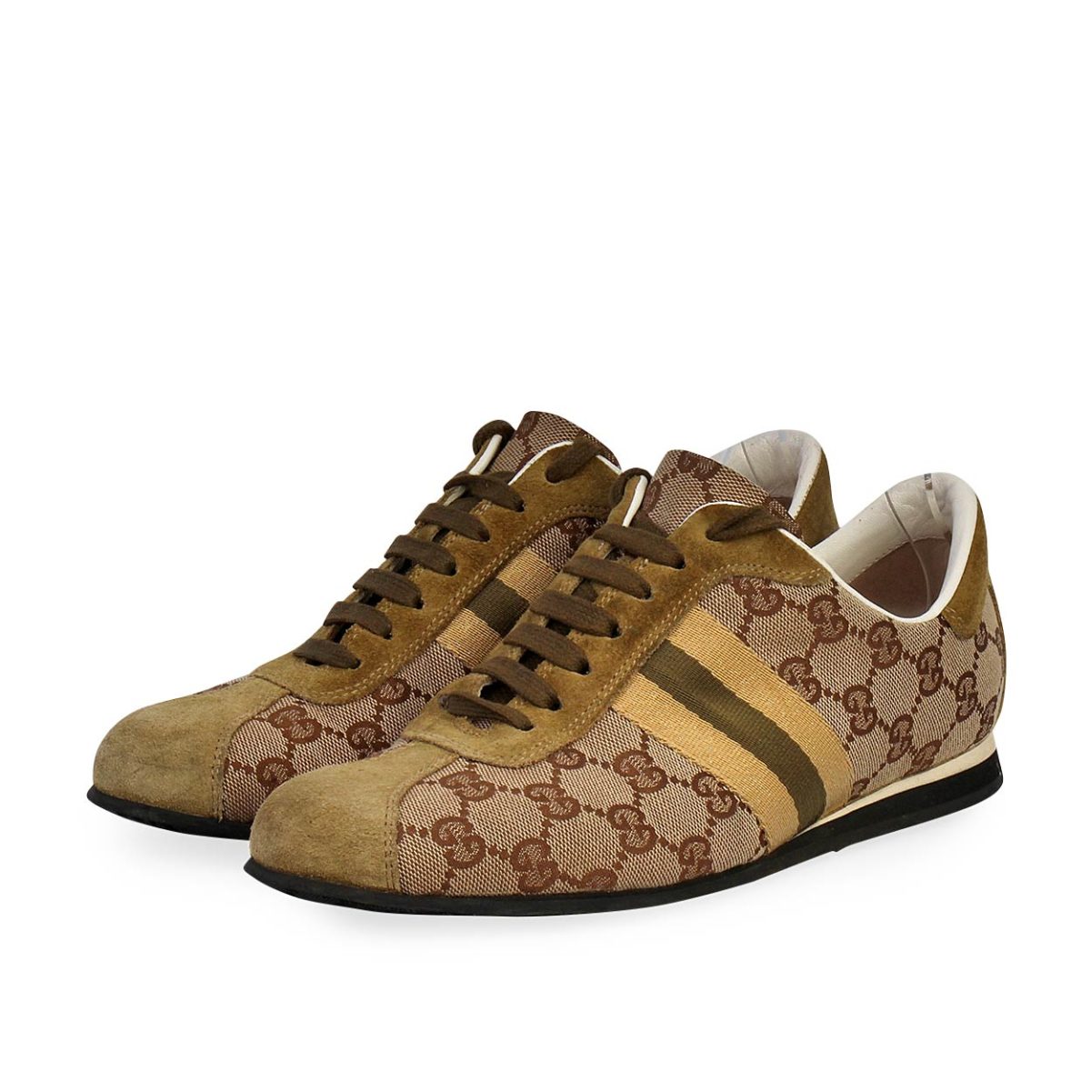 GUCCI GG Web Sneakers Olive - S: 38 (5 
