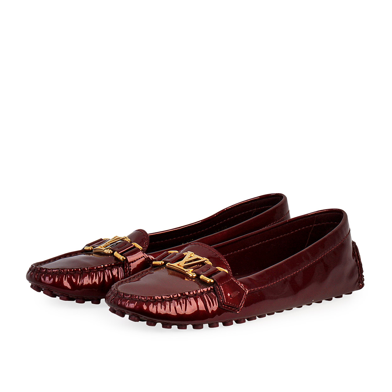 Louis Vuitton Burgundy Patent leather Oxford Loafers Size 39