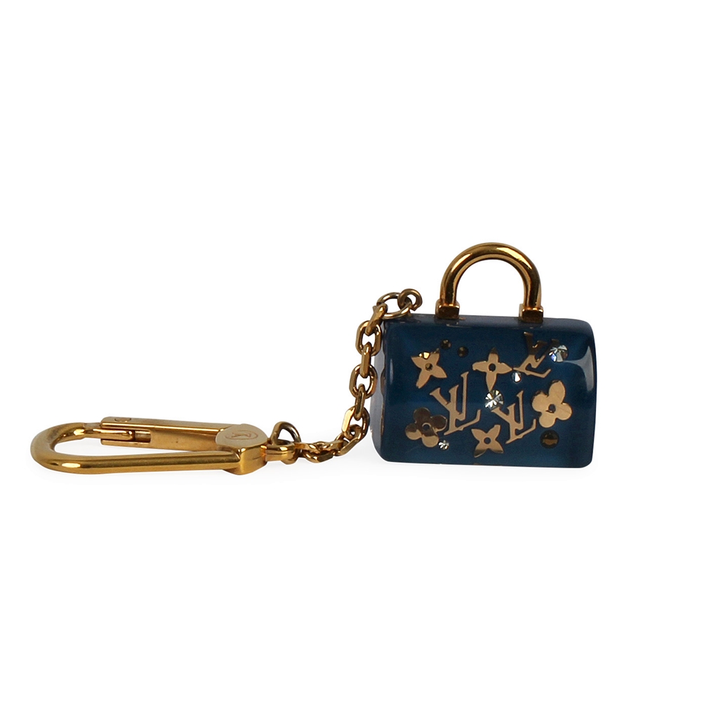 LOUIS VUITTON Speedy Key Chain Bag Charm Blue | Luxity
