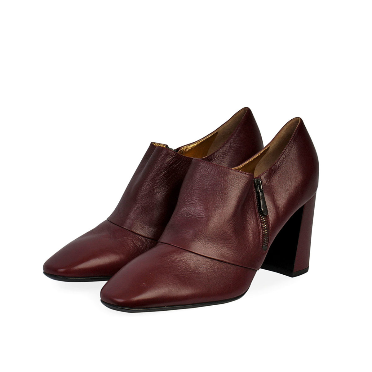 BOTTEGA VENETA Leather Ankle Boots Burgundy - S: 41 (7.5) | Luxity