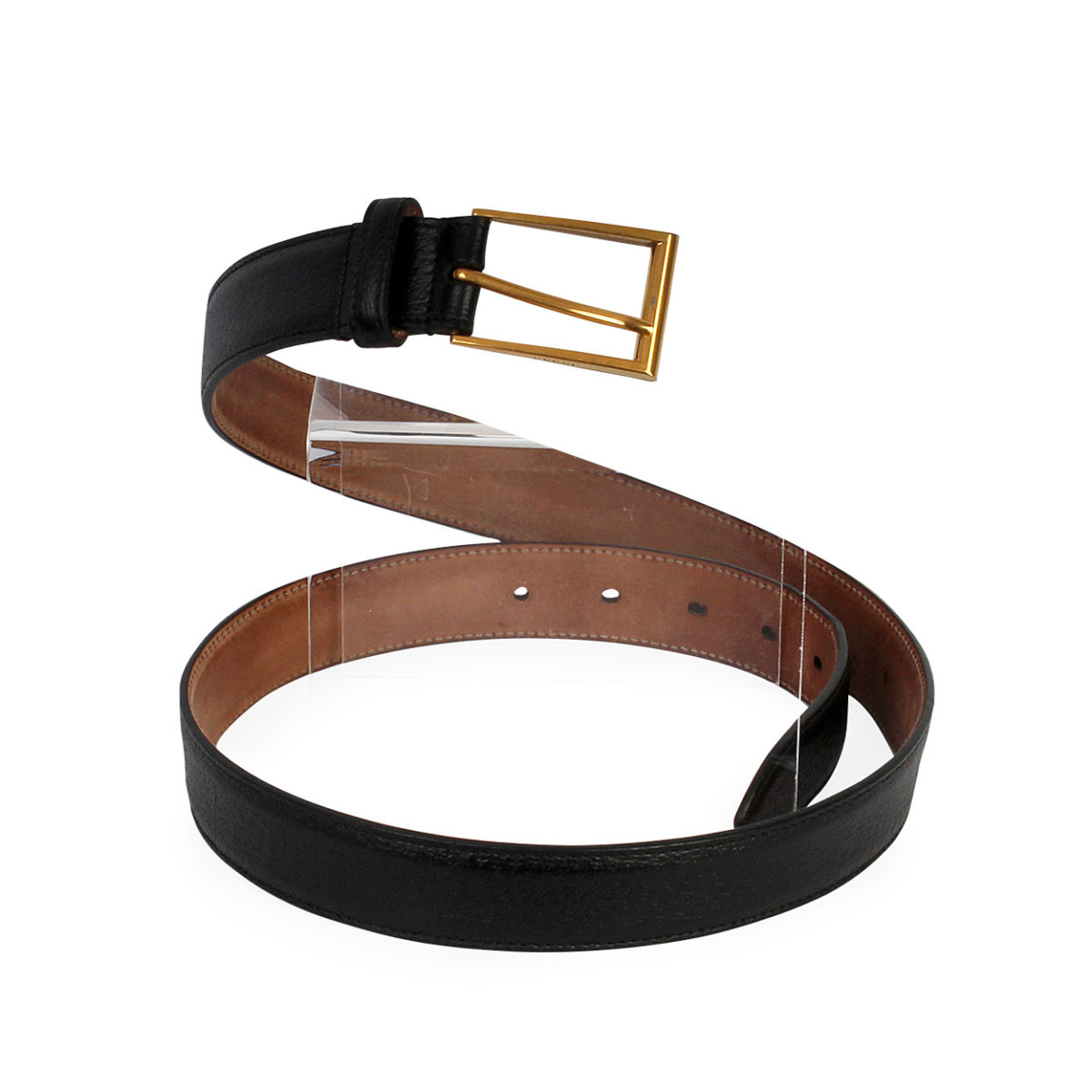 GUCCI Leather Buckle Belt Black - S: 95 (38) | Luxity