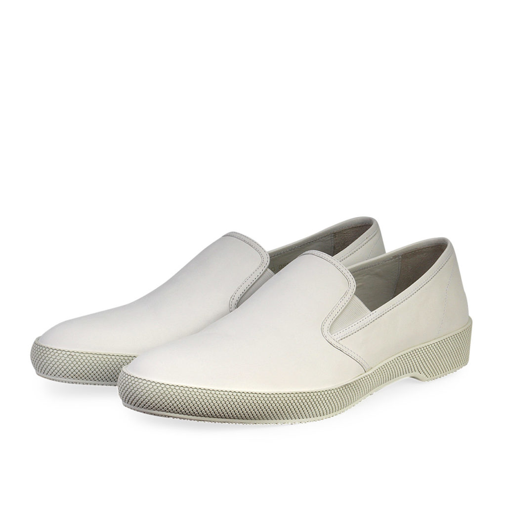 PRADA Leather Slip On Loafers White - S: 43 (9) - NEW | Luxity