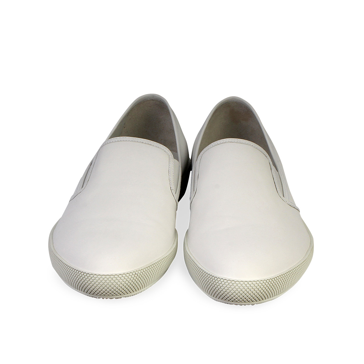 PRADA Leather Slip On Loafers White - S: 43 (9) - NEW | Luxity