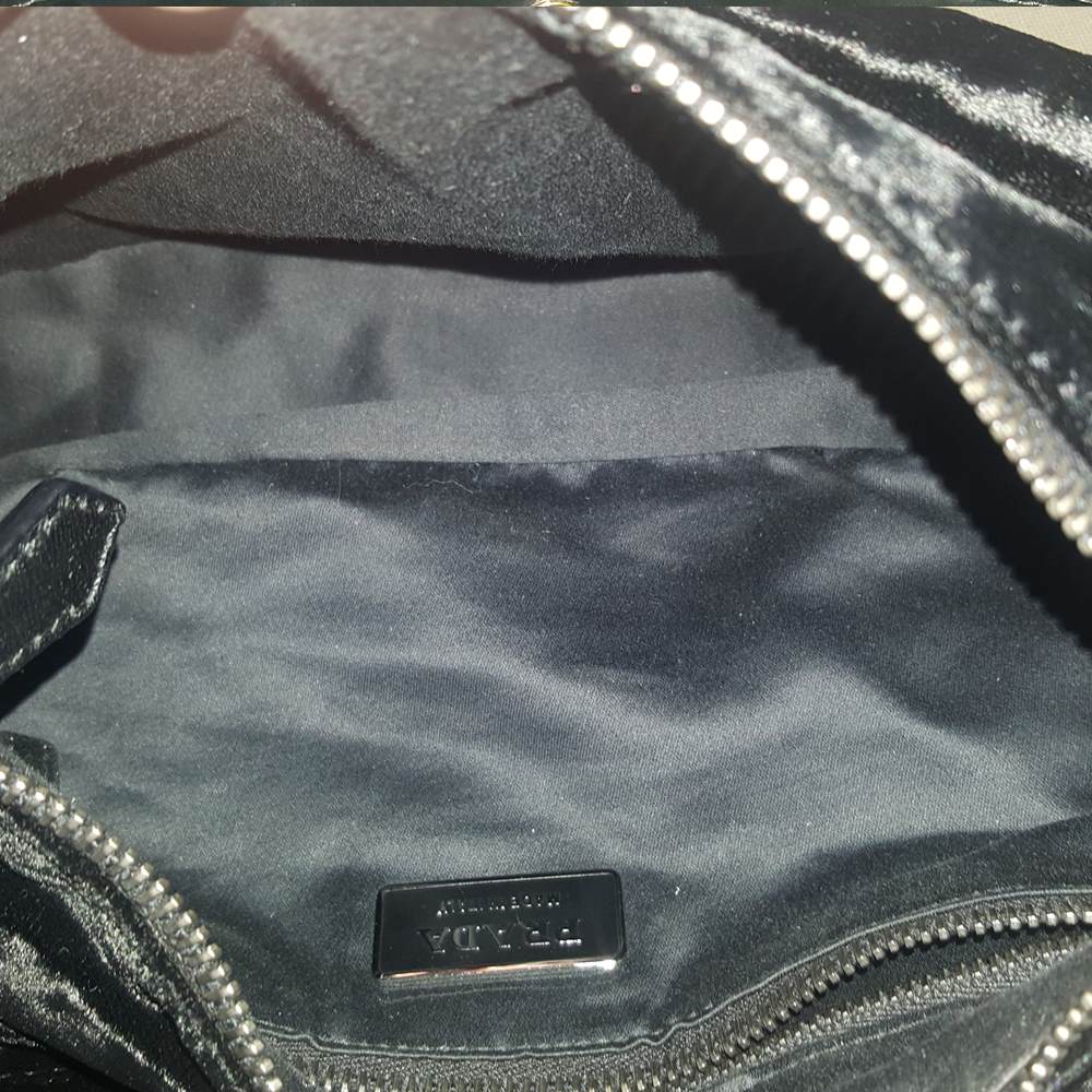 PRADA Velvet Shoulder Bag Black | Luxity