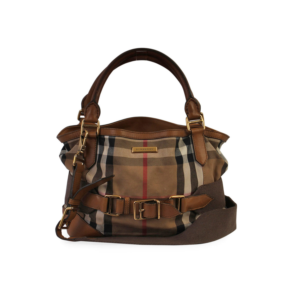 BURBERRY Briddle Check Shoulder Bag Camel | Luxity