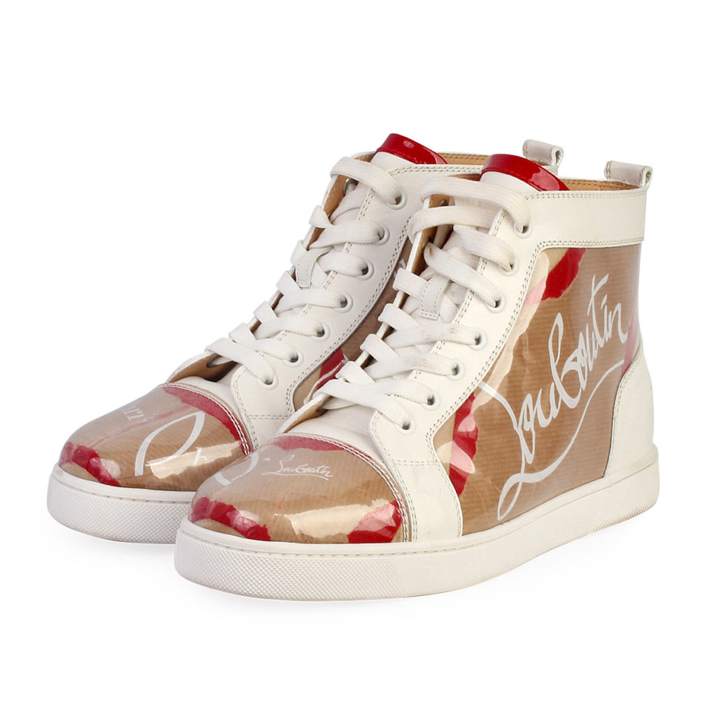 CHRISTIAN LOUBOUTIN Louis Logo Print PVC Sneakers White - S: 39 (6