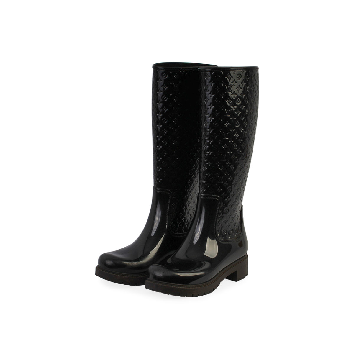 LOUIS VUITTON Monogram Rubber Splash Rain Boots Black - S: 36 (3.5 ...