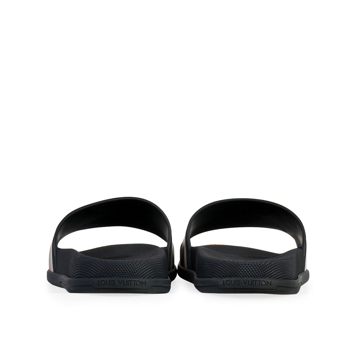 LOUIS VUITTON Rubber Waterfront Slides Navy - S: 39 (6) | Luxity