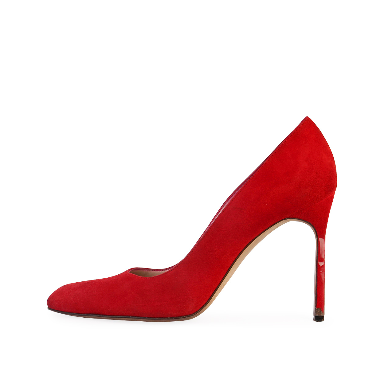 MANOLO BLAHNIK Suede Pumps Red - S: 40.5 (7) | Luxity
