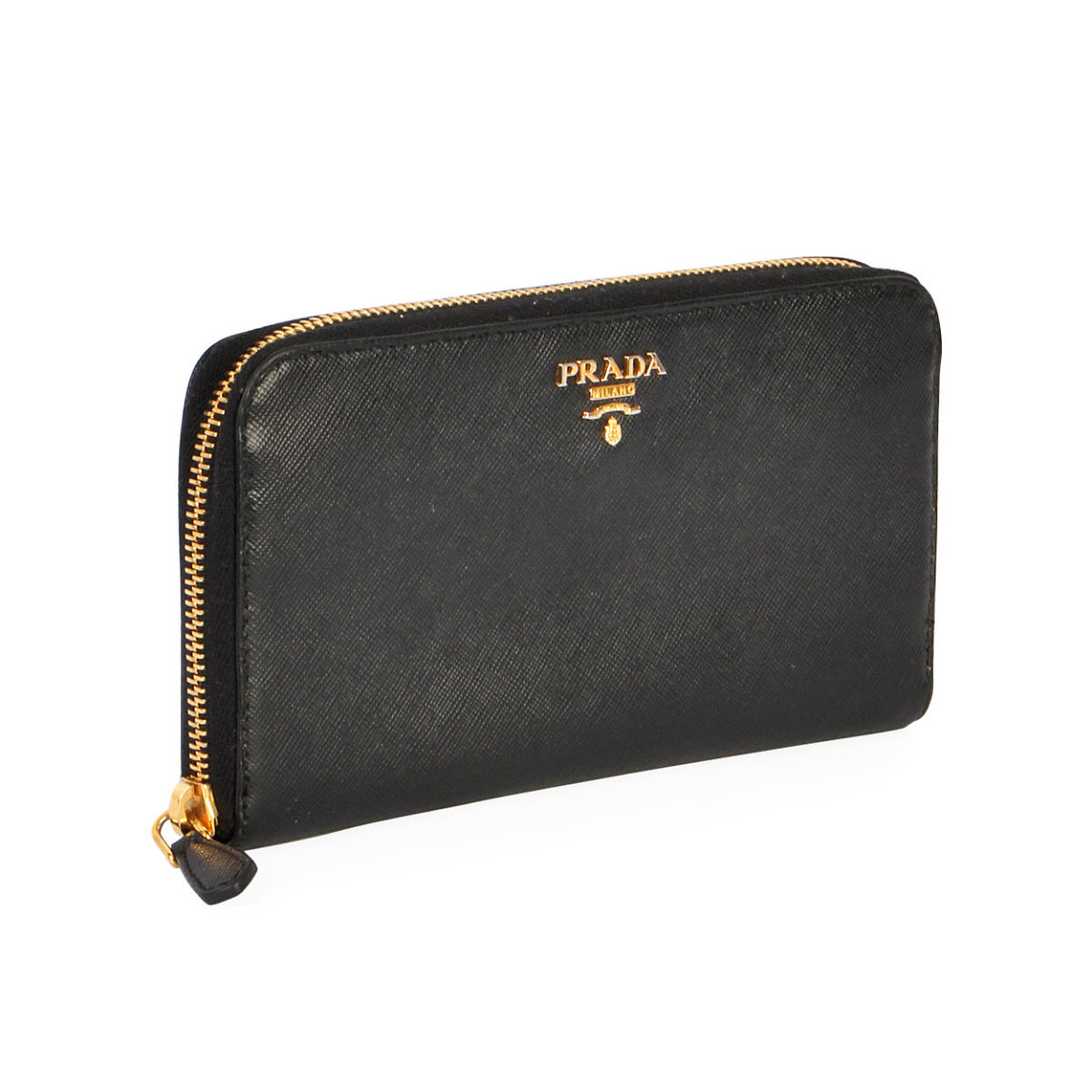 PRADA Saffiano Long Zippy Wallet Black | Luxity