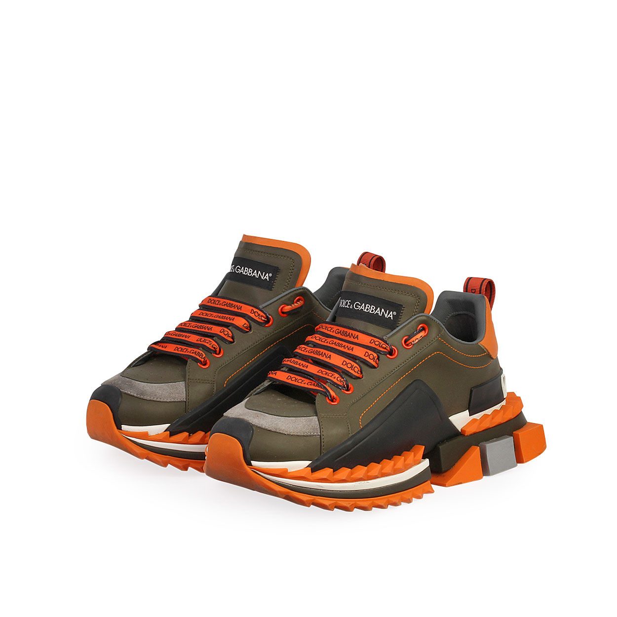 DOLCE & GABBANA Super King Sneakers Green/Orange - S:  () | Luxity