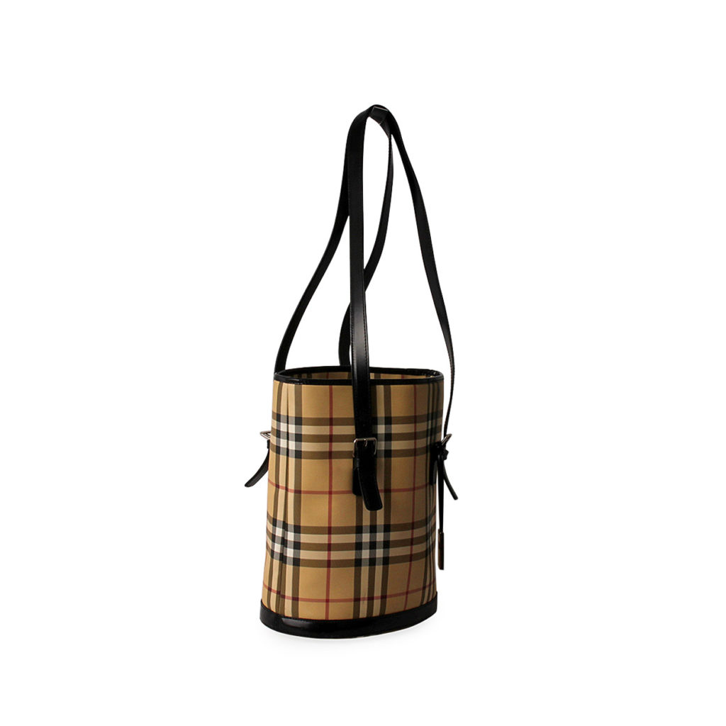 BURBERRY Nova Check Bucket Bag Beige/Black | Luxity