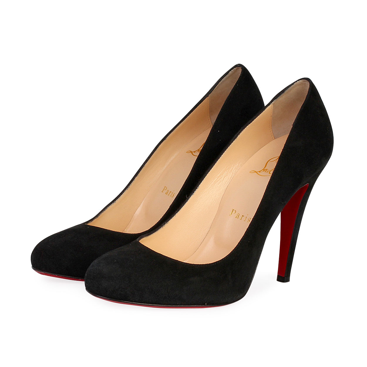 CHRISTIAN LOUBOUTIN Suede Fifi Pumps Black - S: 39 (6) | Luxity