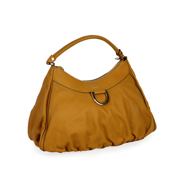 GUCCI Leather D Ring Shoulder Bag Mustard | Luxity