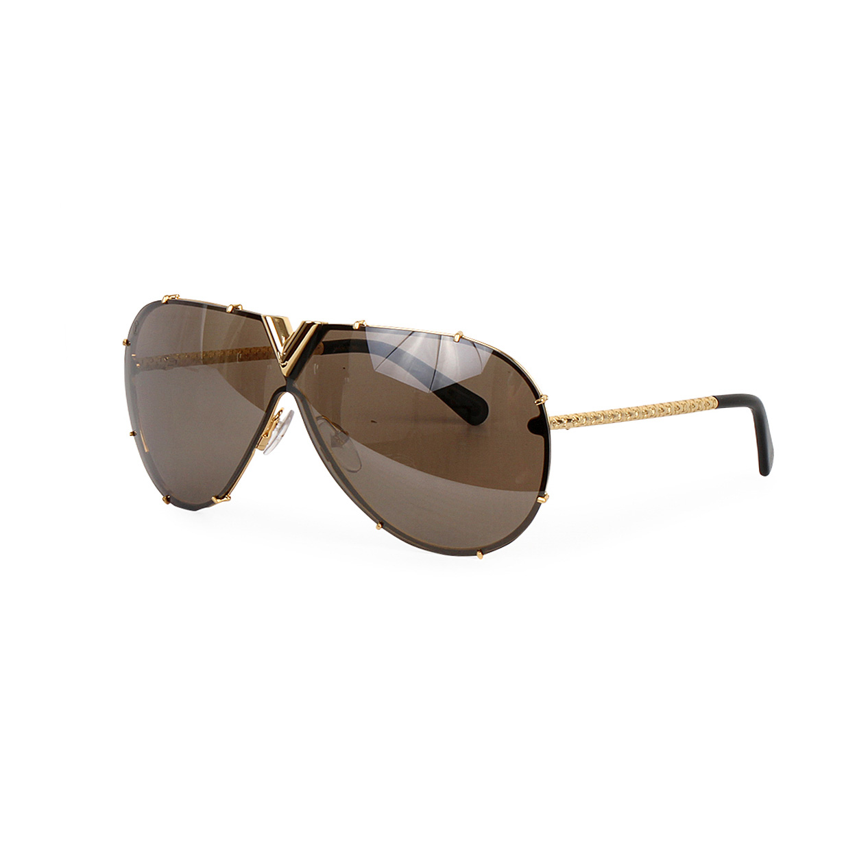 LOUIS VUITTON LV Drive Sunglasses Z0897E Gold 881627