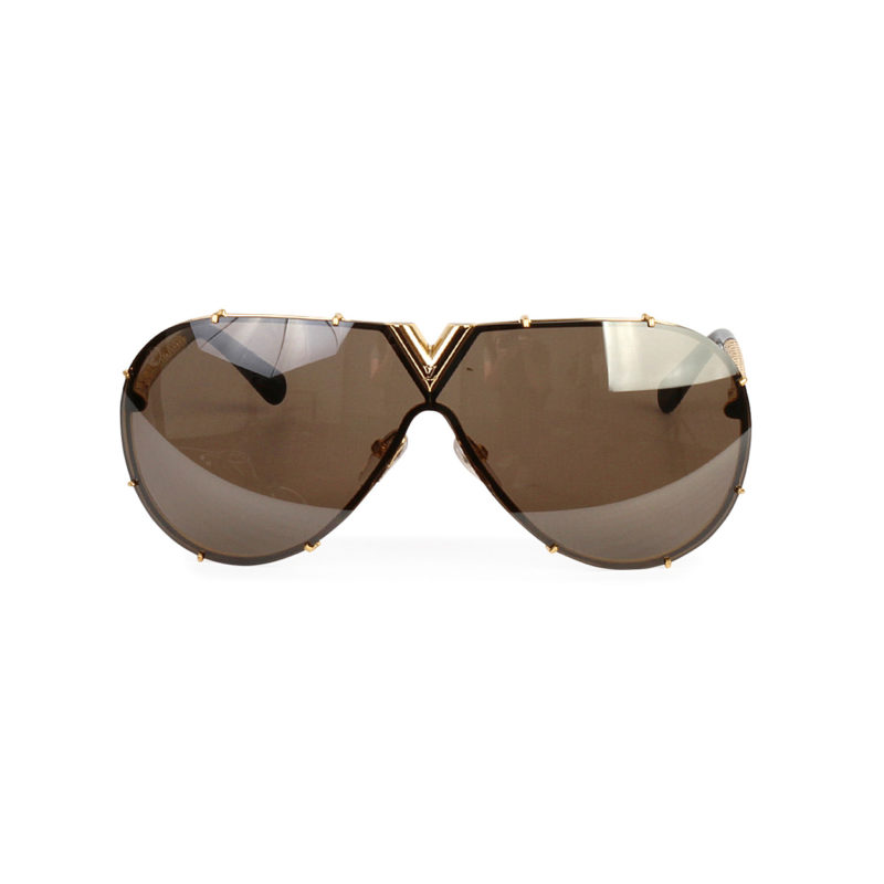 LOUIS VUITTON Metal LV Drive Sunglasses Z0897W Black Gold 1032350