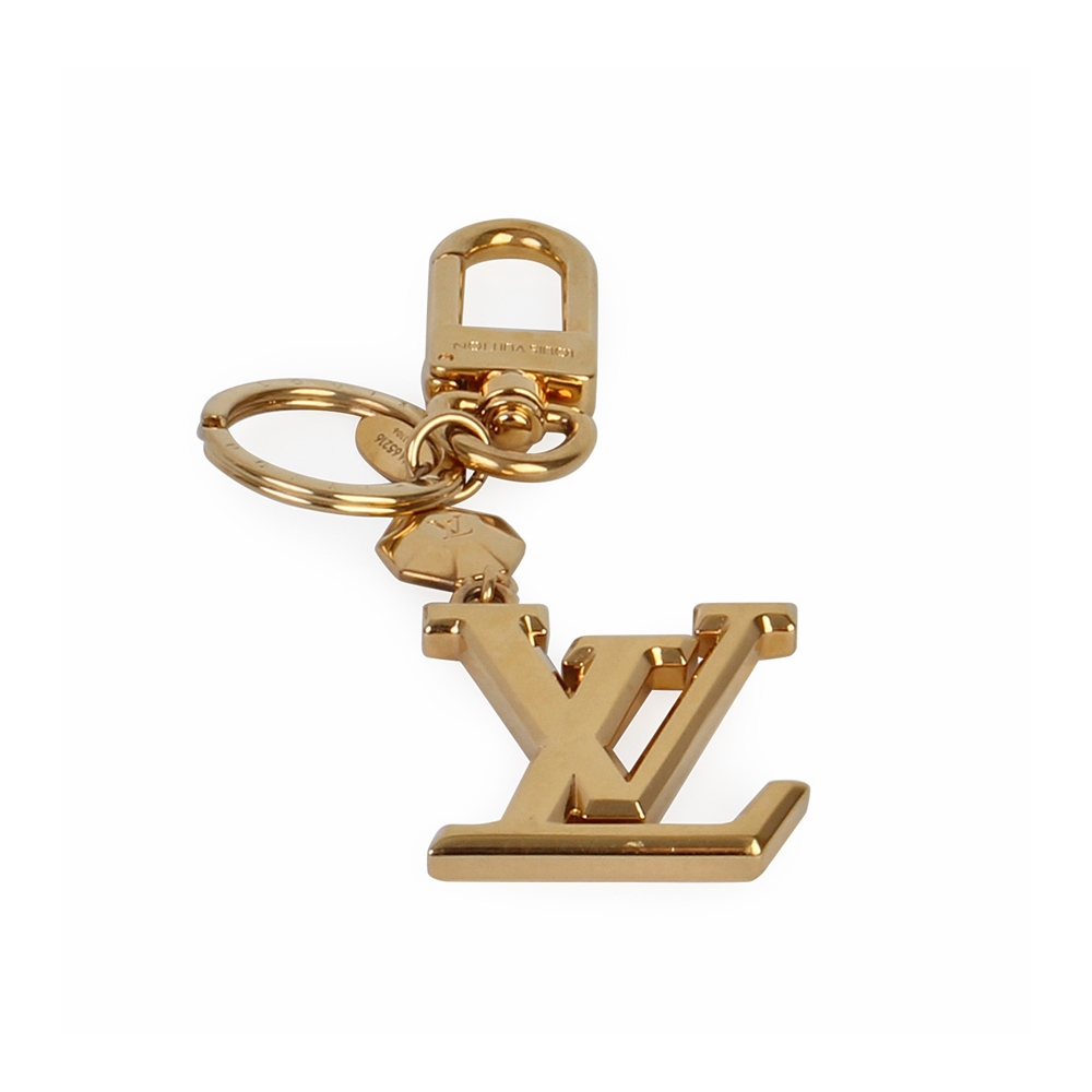 Louis Vuitton Authentic Metal Gold Porte Cles LV Facettes Key