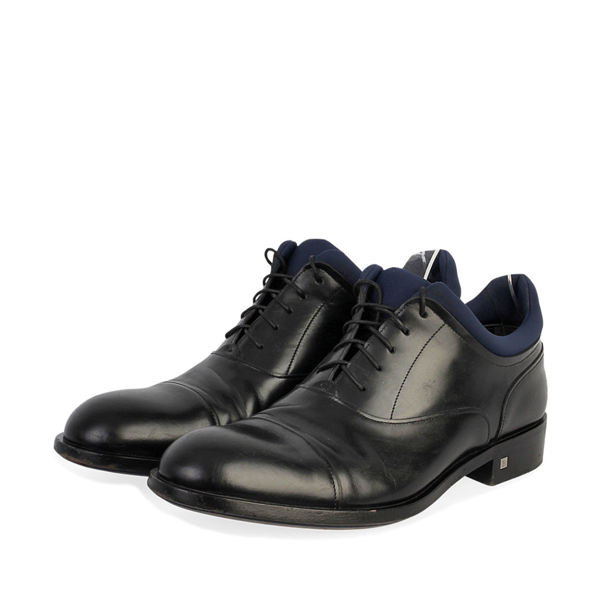 LOUIS VUITTON Leather Lace Up Shoes Black/Navy - S: 42 (8) | Luxity