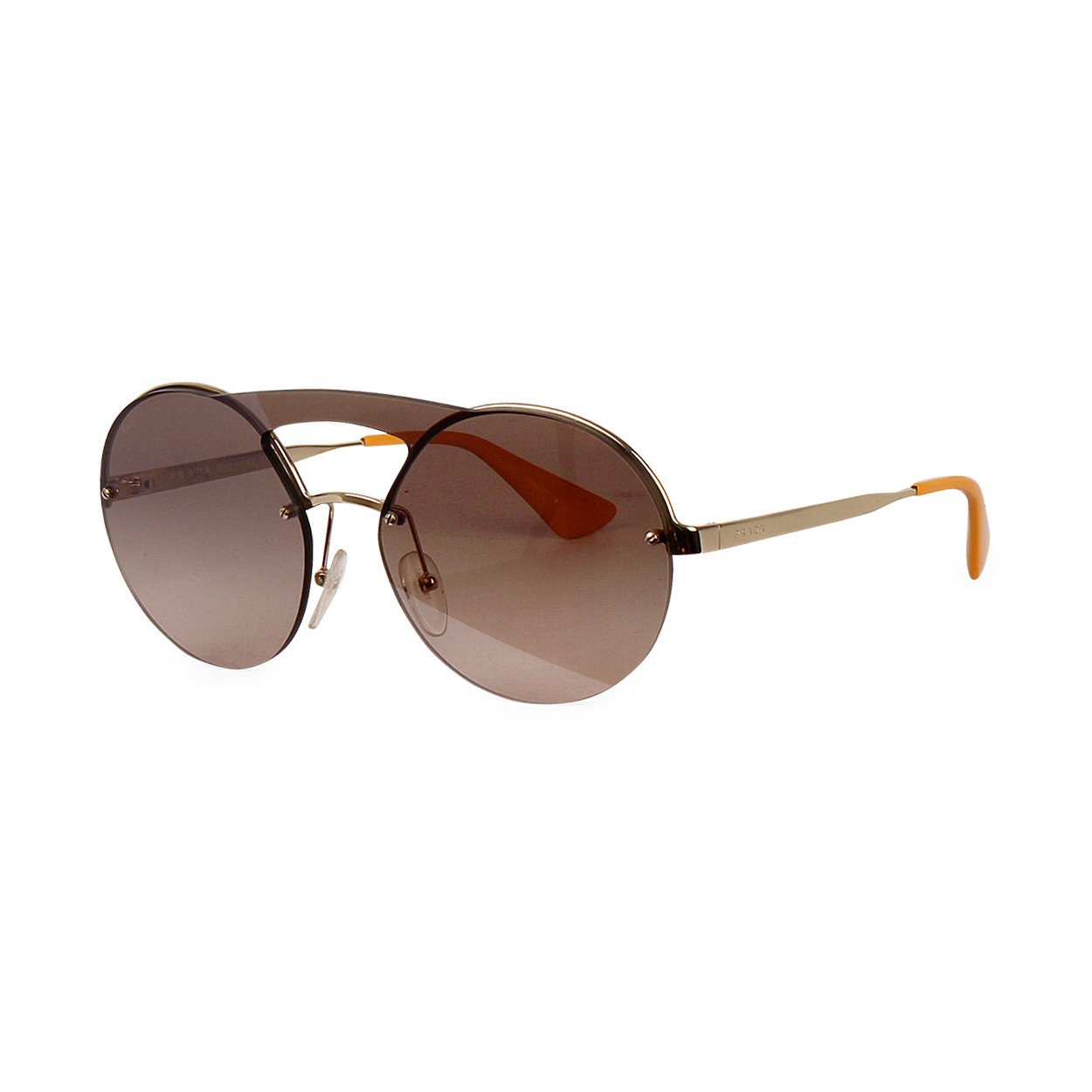 PRADA Round Sunglasses SPR 65T Gold/Yellow | Luxity