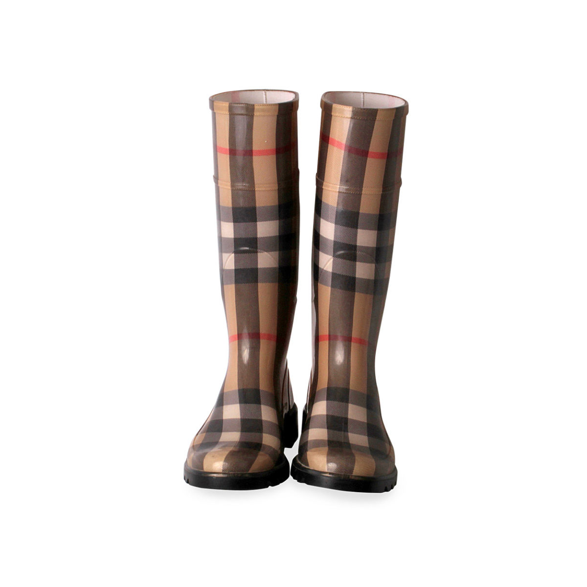BURBERRY Rubber Nova Check Rain Boots Beige - S: 36 (3.5) | Luxity