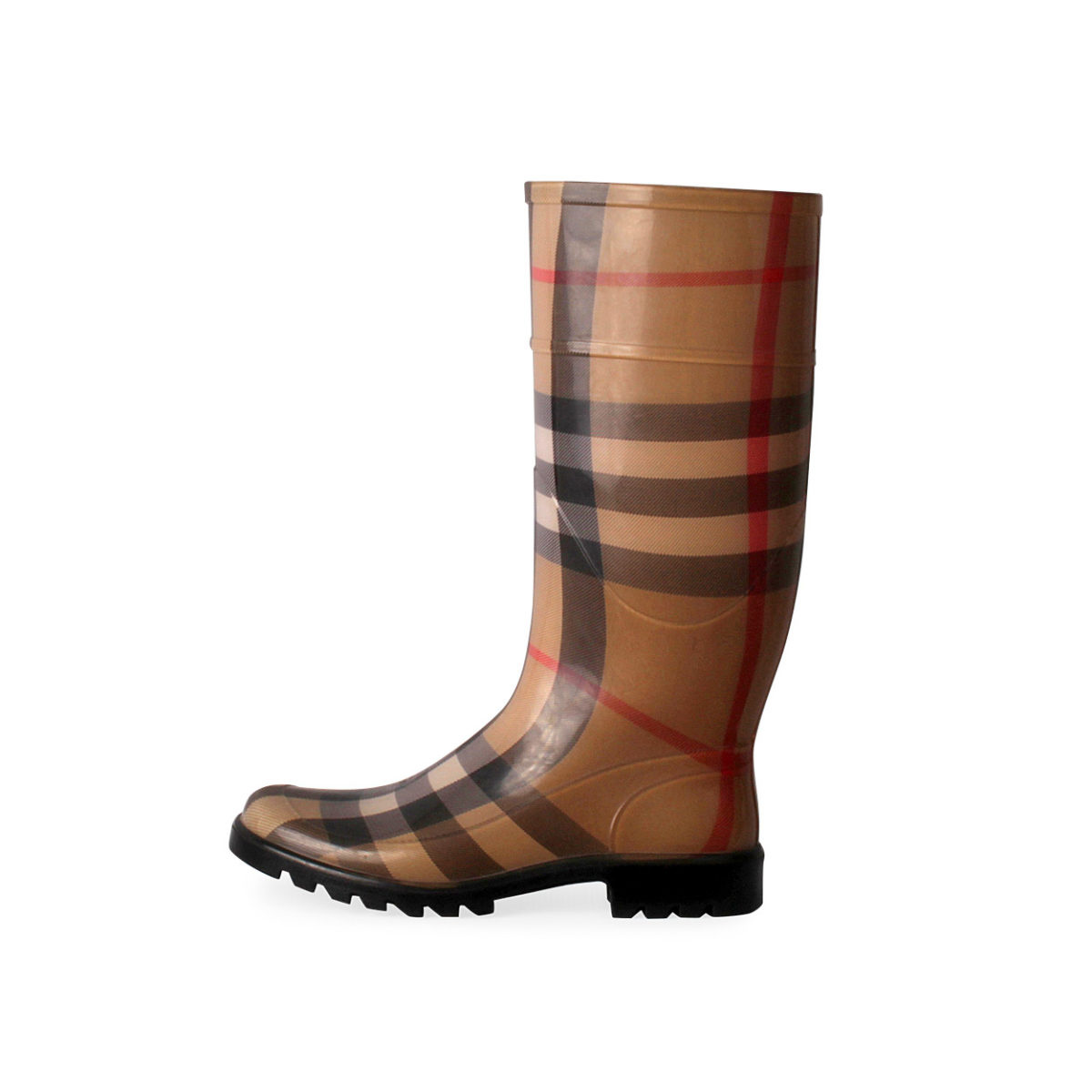 BURBERRY Rubber Nova Check Rain Boots Beige - S: 36 (3.5) | Luxity