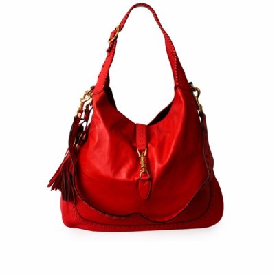 Product GUCCI Leather Large New Jackie Hobo Coral Red