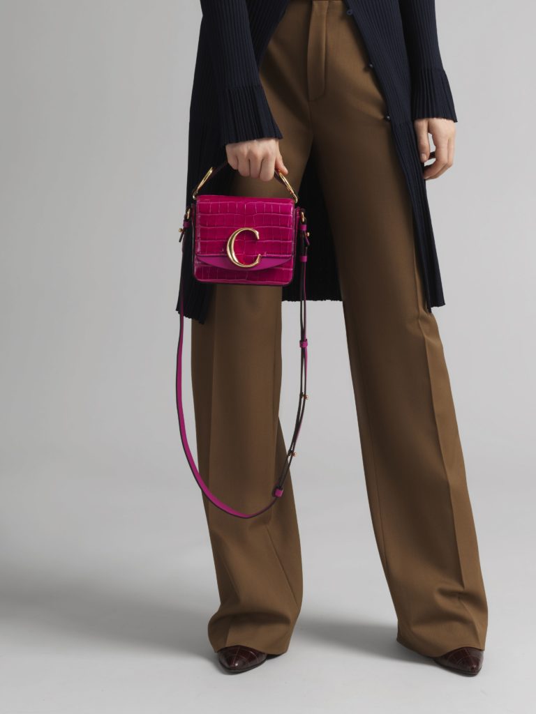 Chloe Mini C Leather Brown Crossbody Bag (Pre-Owned)