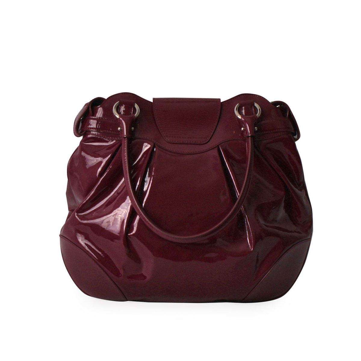 SALVATORE FERRAGAMO Patent Leather Vittoria Bag Purple | Luxity