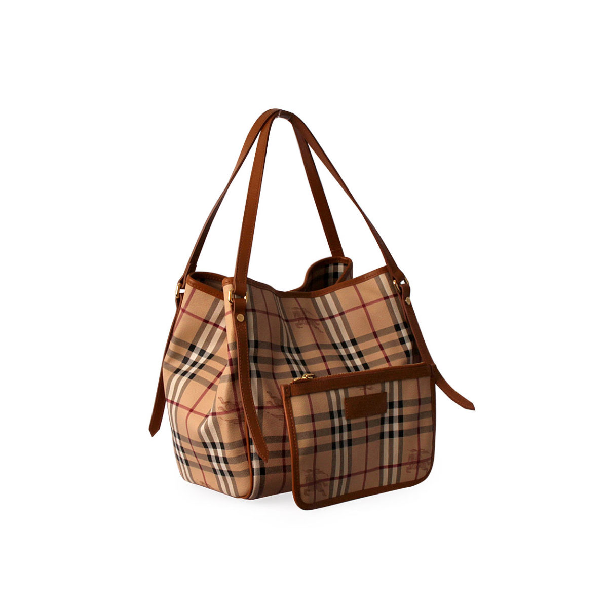 BURBERRY Check Canterbury Tote Brown | Luxity