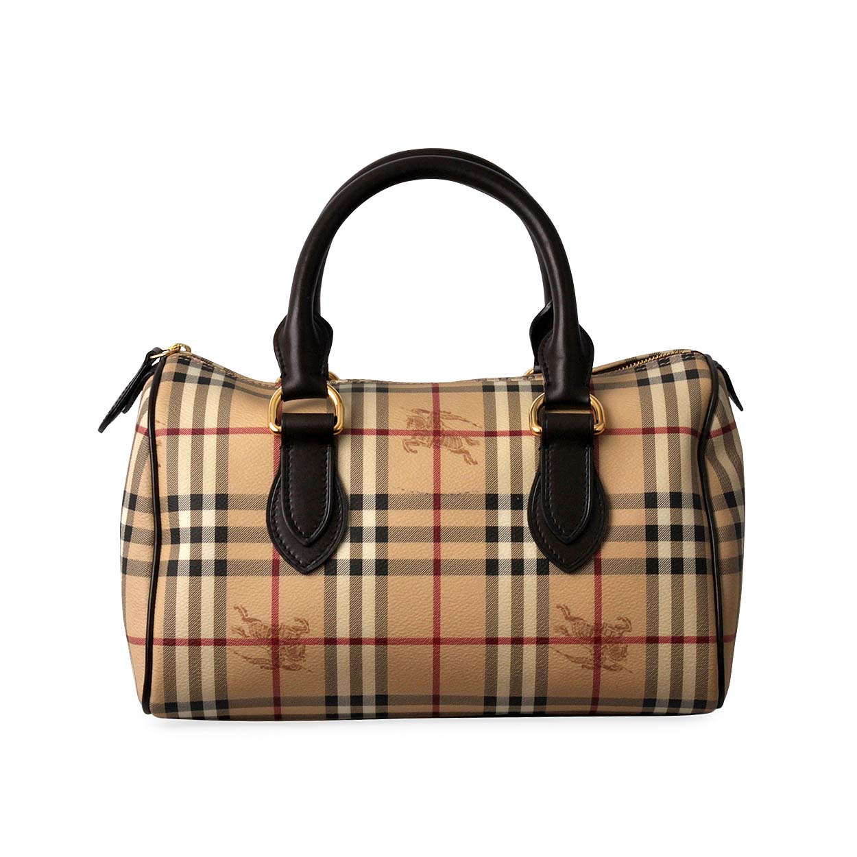 BURBERRY Haymarket Check Bowling Bag Chocolate | Luxity