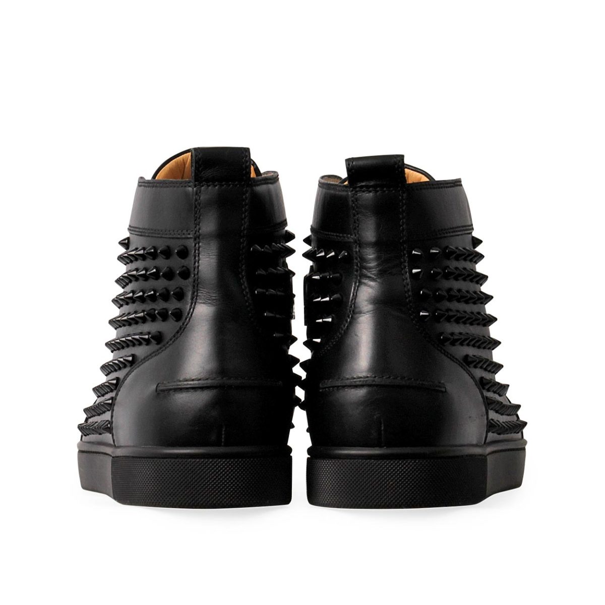 CHRISTIAN LOUBOUTIN Leather Louis Spikes High Top Sneakers Black - S: 46 (11) | Luxity