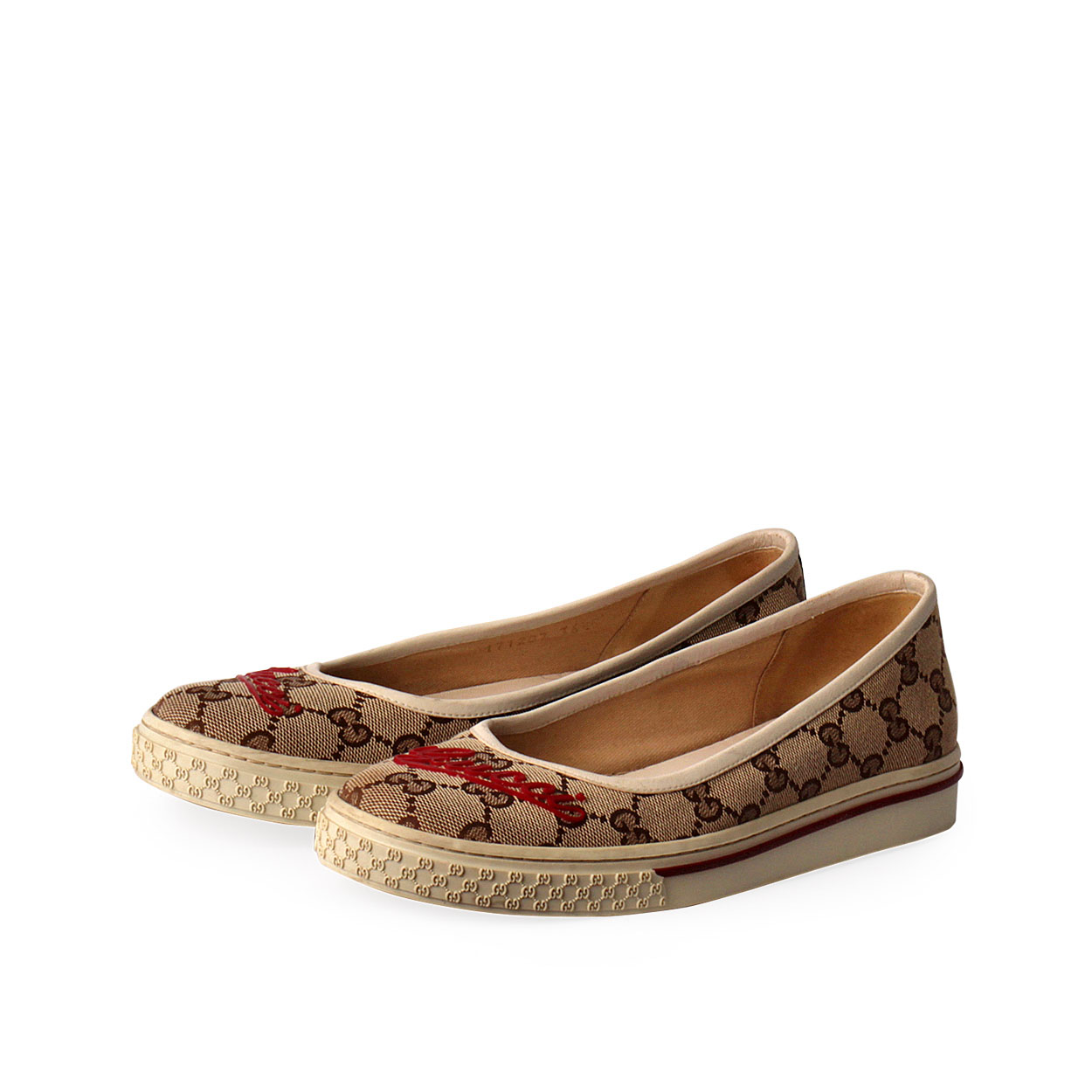 GUCCI GG Web Ballet Slip On Flats - S: 36.5 (3.5) | Luxity