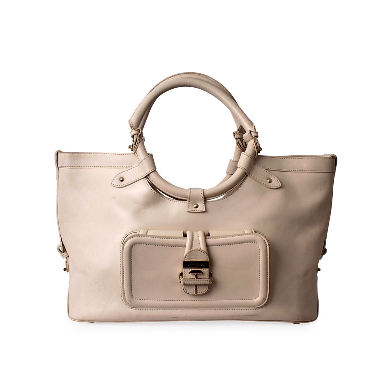JIMMY CHOO Leather Top Handle Bag White | Luxity