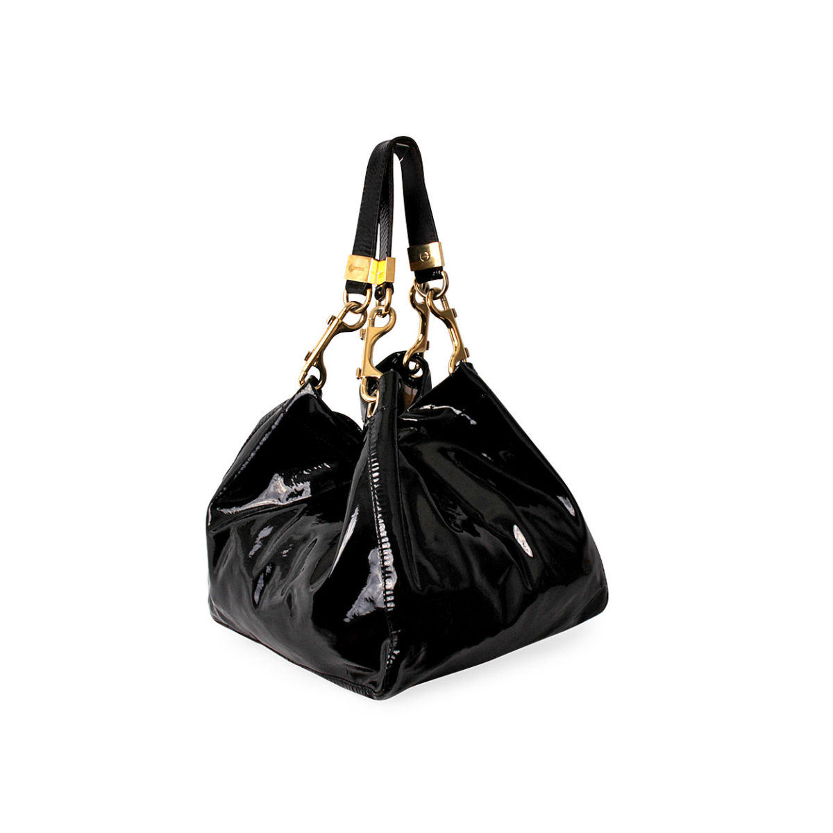 Jimmy Choo Patent Lola Oversized Hobo Black Luxity 3476