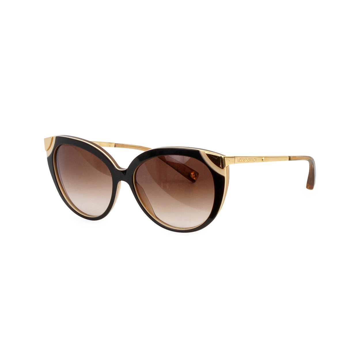 Louis Vuitton Gold/Brown Amber Z0620W Cat Eye Sunglasses Louis Vuitton