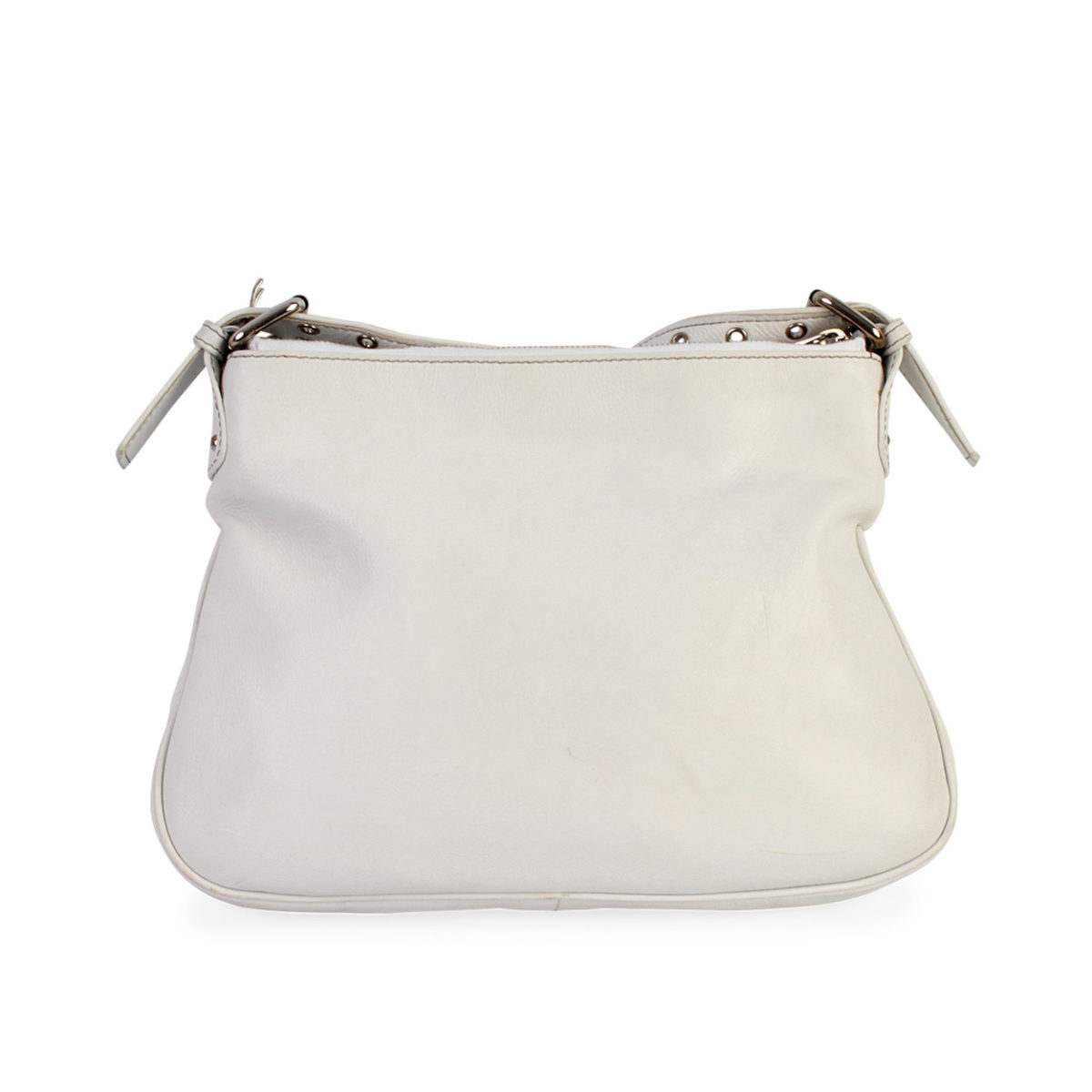 MARC JACOBS Leather Double Pocket Shoulder Bag White | Luxity