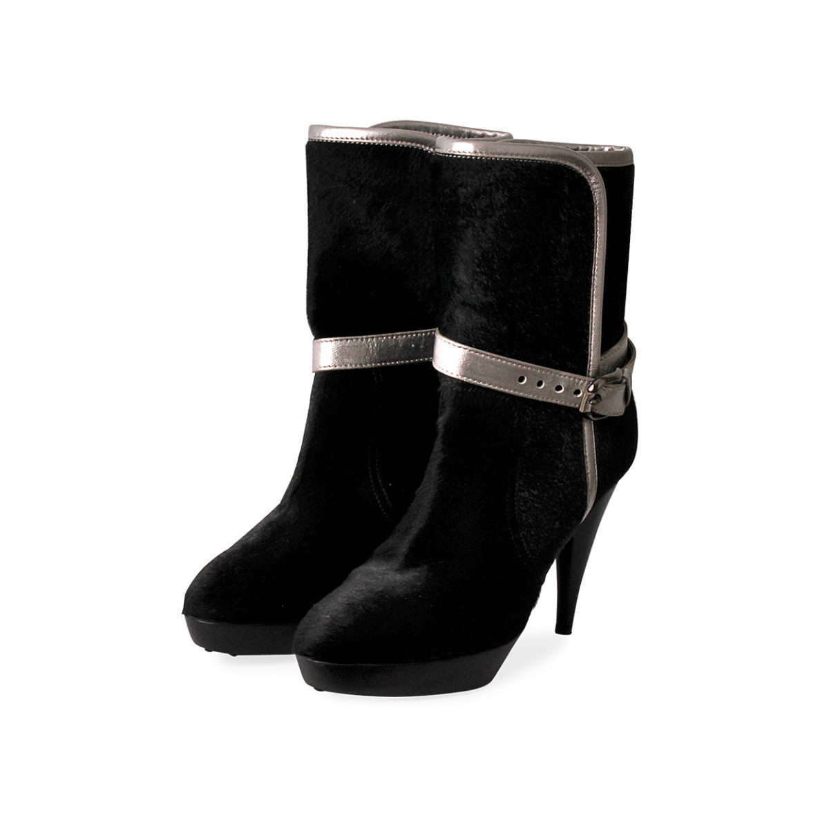 pony hair ankle boots