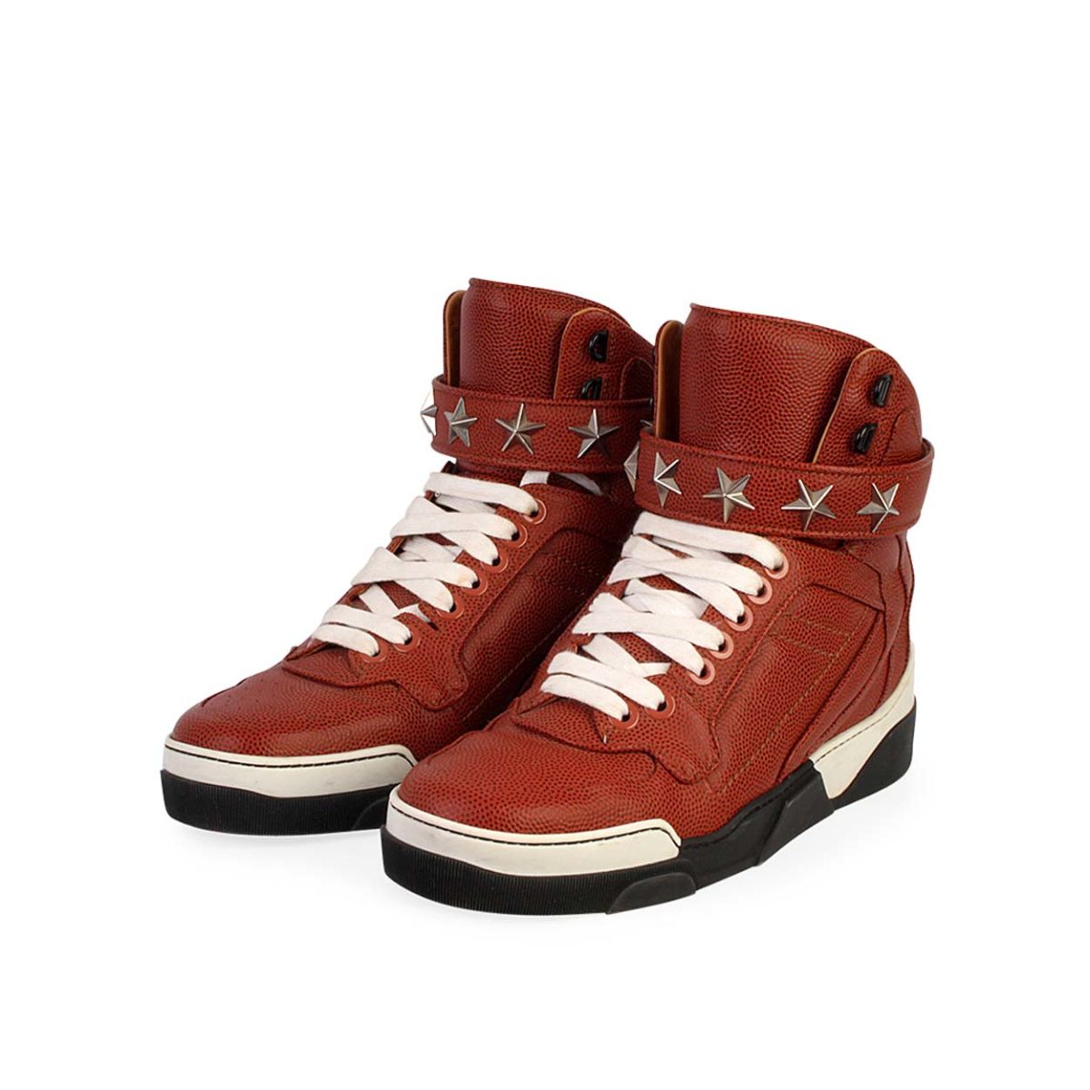 GIVENCHY Leather Tyson Stars High Top Sneakers Brown - S: 42 (8) | Luxity