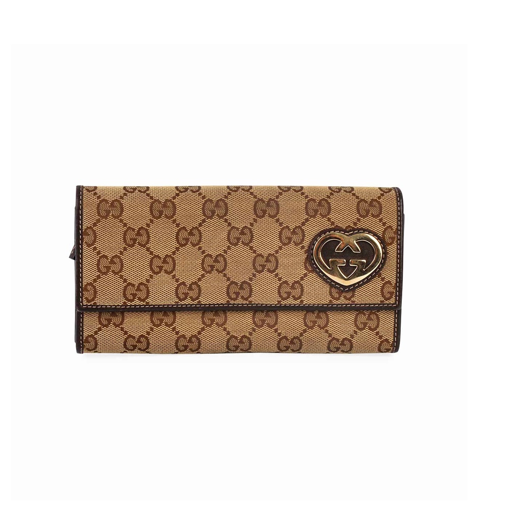 GUCCI GG Lovely Heart Wallet Brown | Luxity