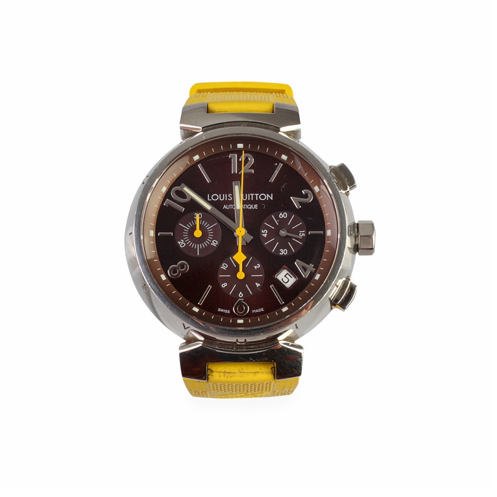 Pre-owned Louis Vuitton Chronograph Automatic Brown Dial Men's Watch Q1121