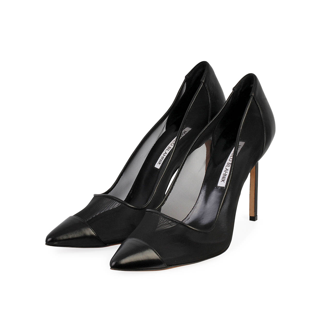 MANOLO BLAHNIK Mesh and Leather Pumps Black - S: 40.5 (7) | Luxity