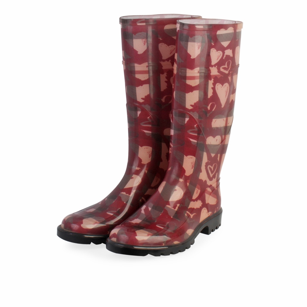 BURBERRY Rubber Hearts Rain Boots Pink - S: 40 (6.5) | Luxity