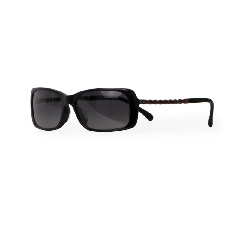 Chanel Chain-Link Accent Shield Sunglasses - Brown Sunglasses, Accessories  - CHA980224 | The RealReal