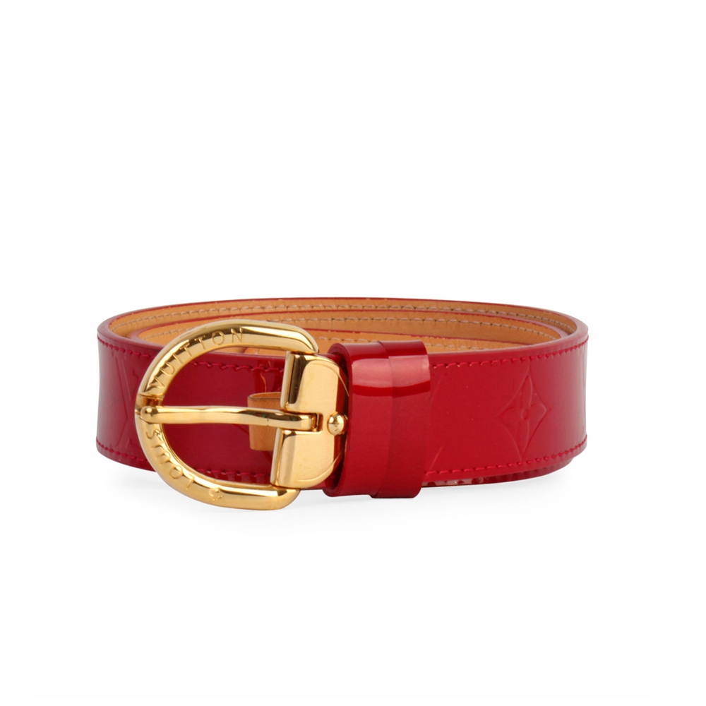 LOUIS VUITTON Vernis Belt Red - S: 80 (32) | Luxity