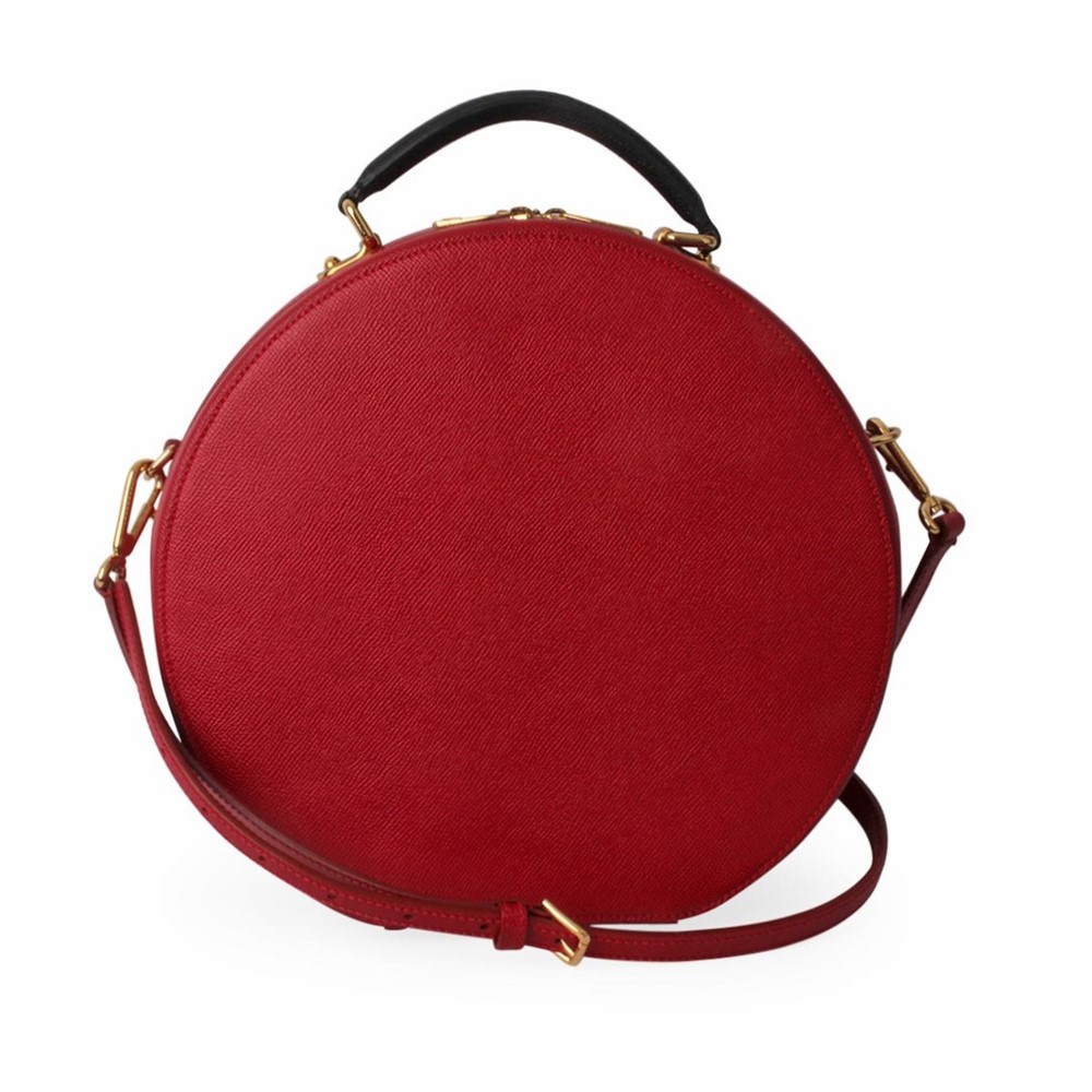 DOLCE & GABBANA Leather Round Tote Red | Luxity