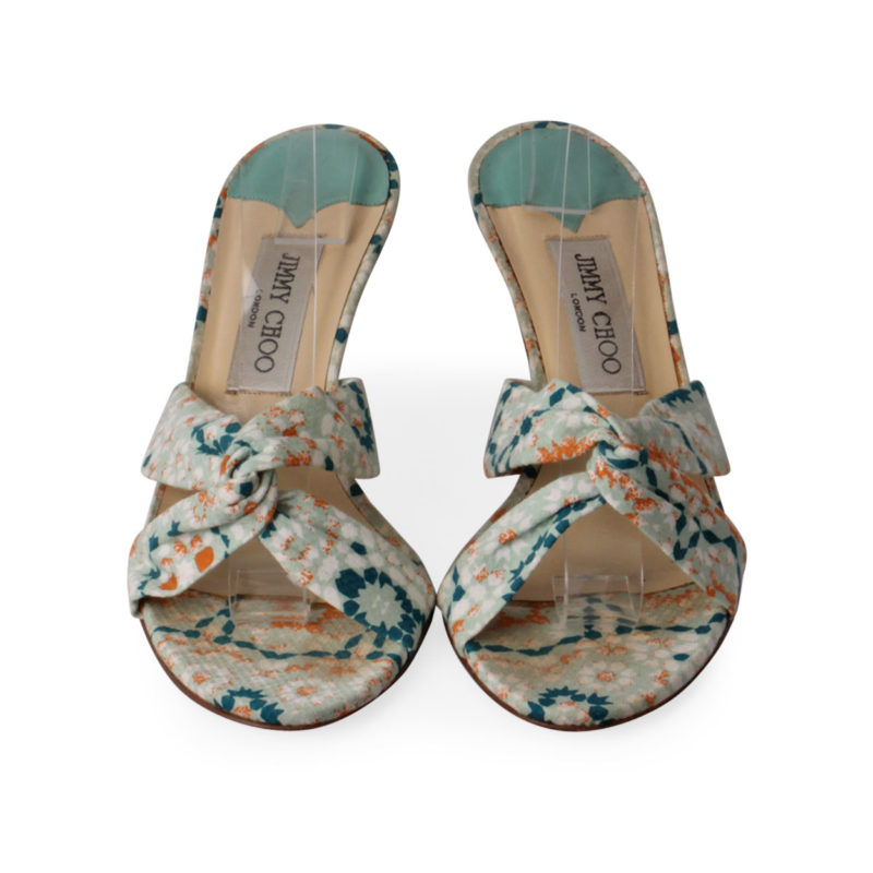 JIMMY CHOO Fabric Twist Sandals Blue - S: 38 (5) | Luxity