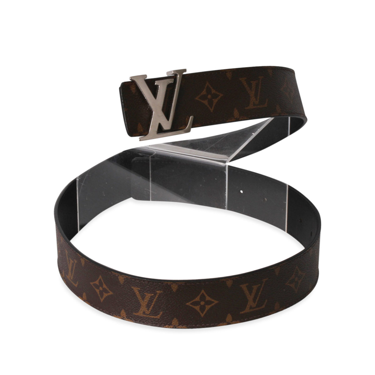 LOUIS VUITTON Monogram / Black Leather Reversible Initials Belt - S: 90 (36) | Luxity