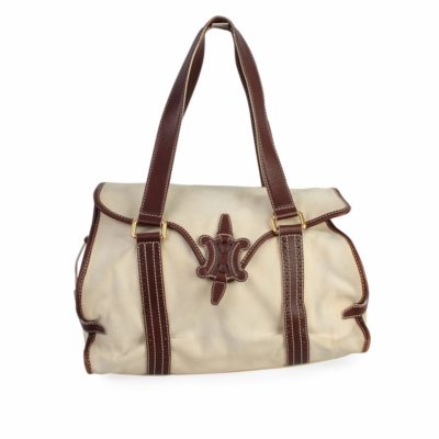 Product CELINE Cabas/Leather Shoulder Bag Cream/Brown