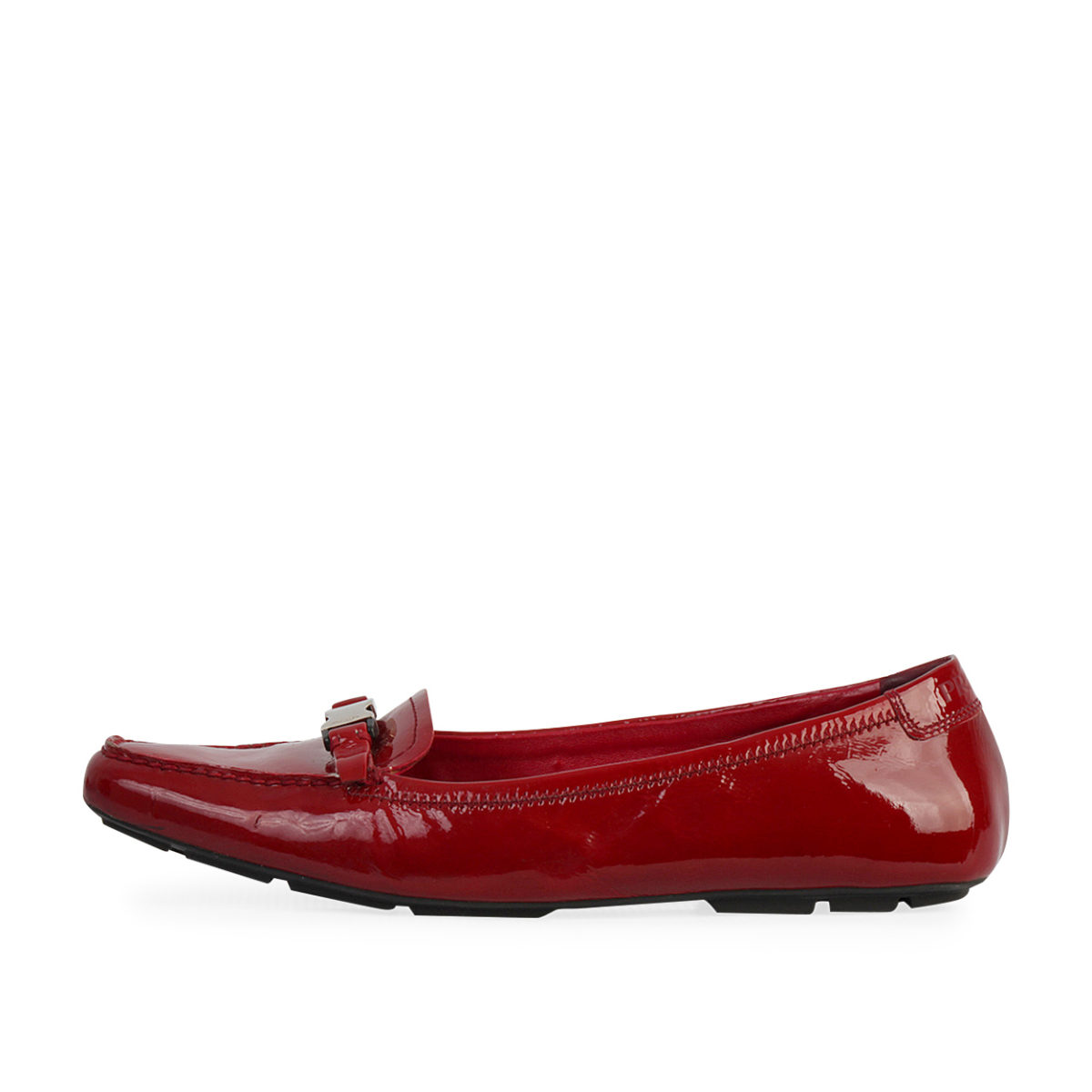 PRADA Patent Leather Loafers Red - S: 38 (5) | Luxity