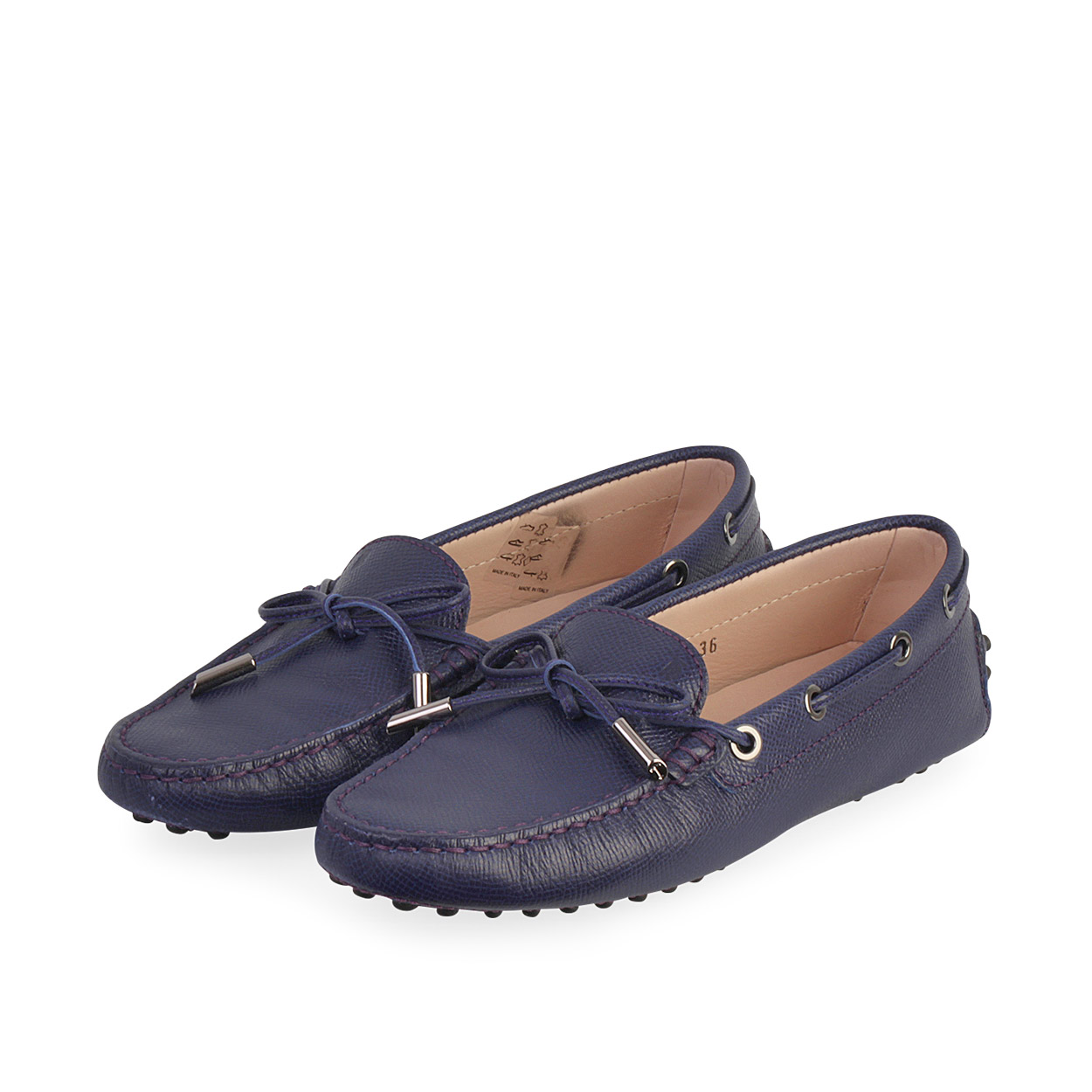 TOD'S Leather Loafers Purple - S: 36 (3.5) | Luxity